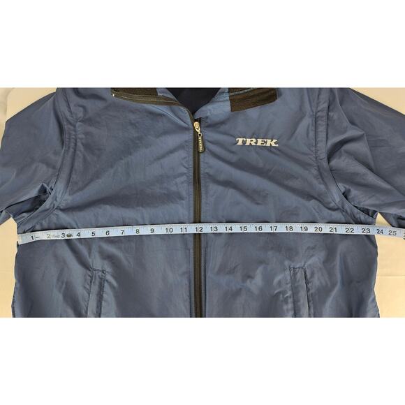 TREK MEN'S BLUE CYCLING WIND BREAKER SIZE XL BLUE FLEECE COLLAR/REFLECTIVE TRIM - Picture 4 of 15